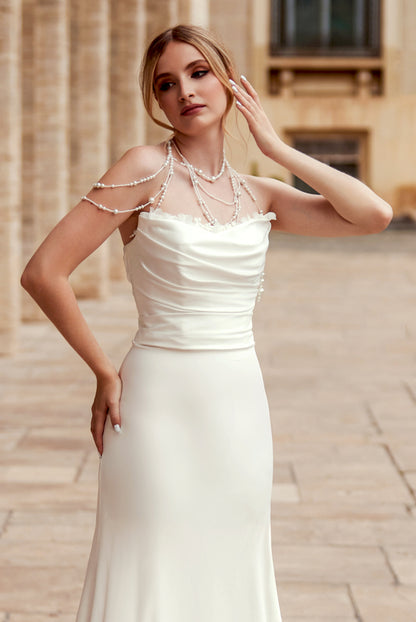 Carter Trumpet/Mermaid Straight across Ivory Wedding dress