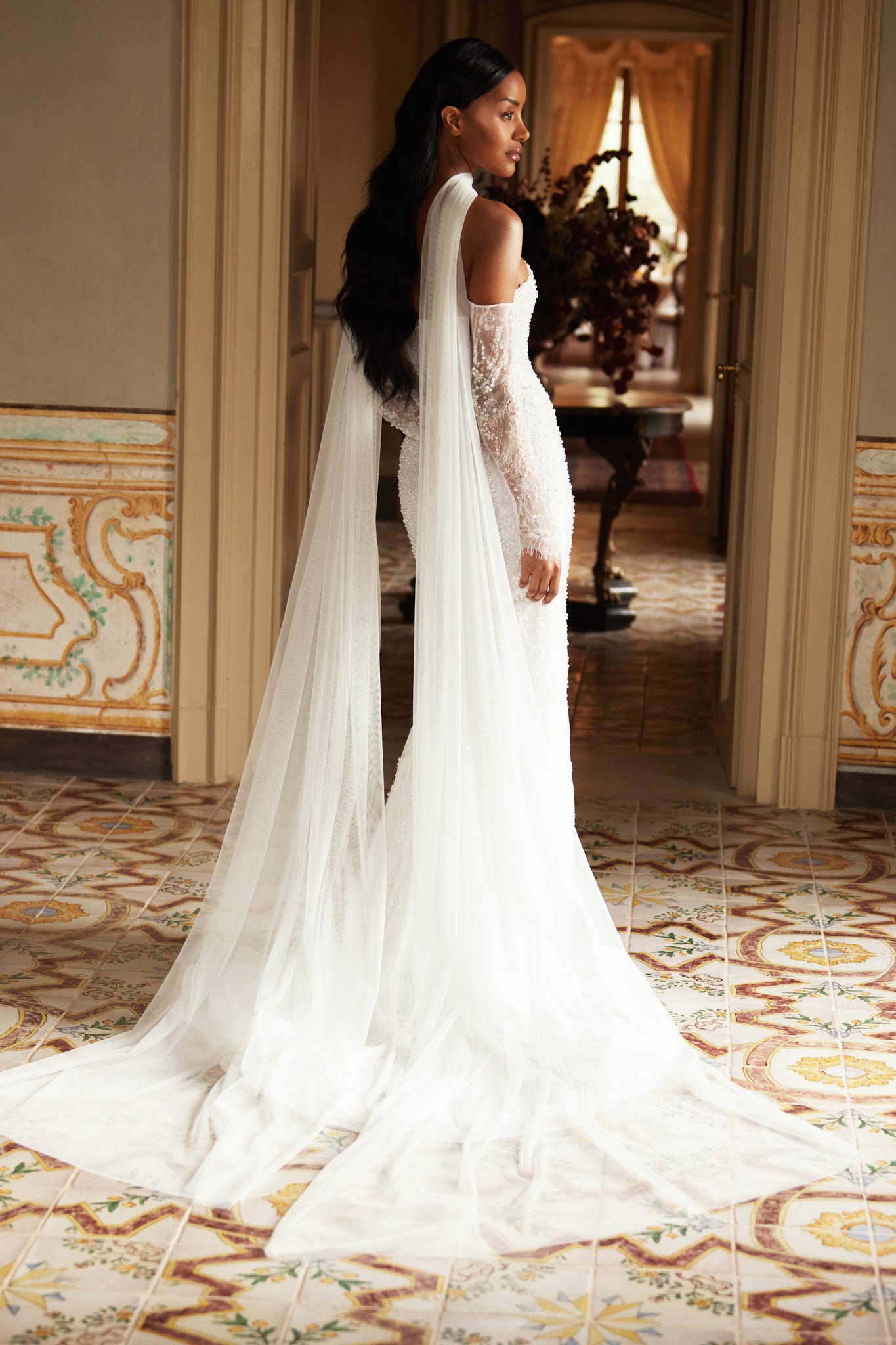 Miraya Two in one Straight across Ivory Wedding dress