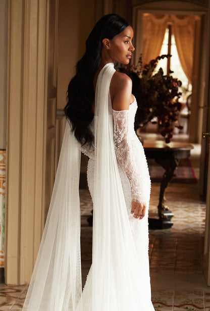 Miraya Two in one Straight across Ivory Wedding dress