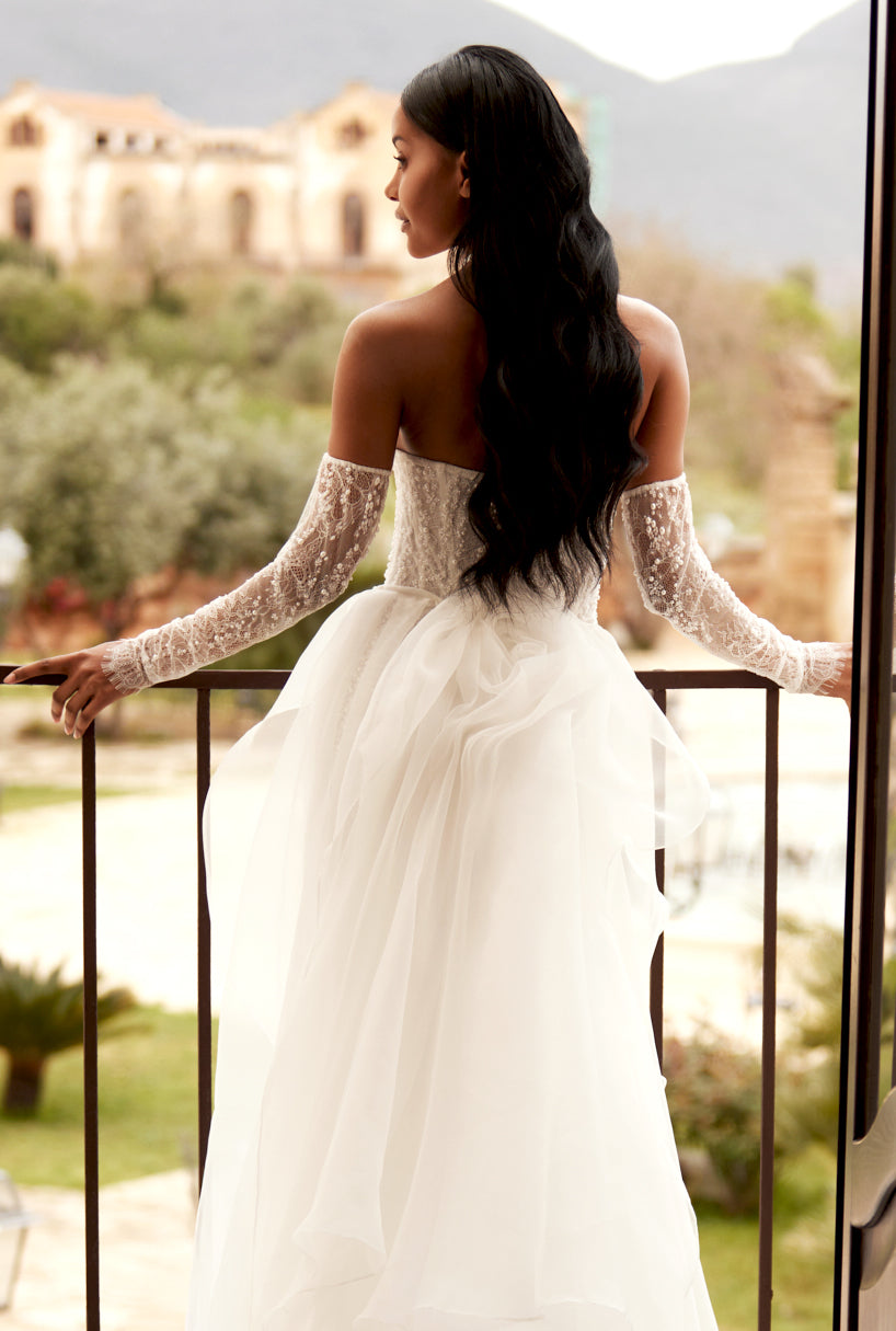 Miraya Two in one Straight across Ivory Wedding dress
