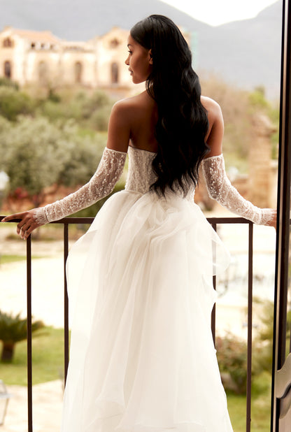 Miraya Two in one Straight across Ivory Wedding dress