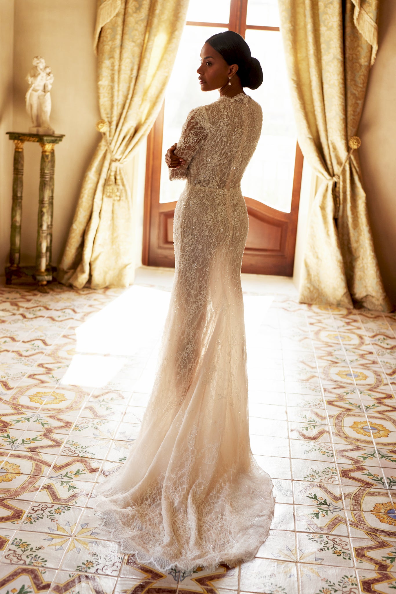 Eloven Two in one High neck Ivory Wedding dress