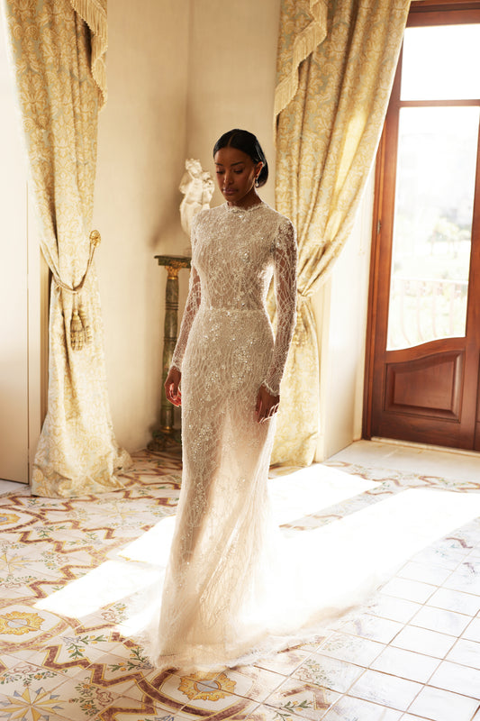 Eloven Two in one High neck Ivory Wedding dress