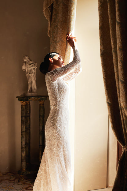 Eloven Two in one High neck Ivory Wedding dress