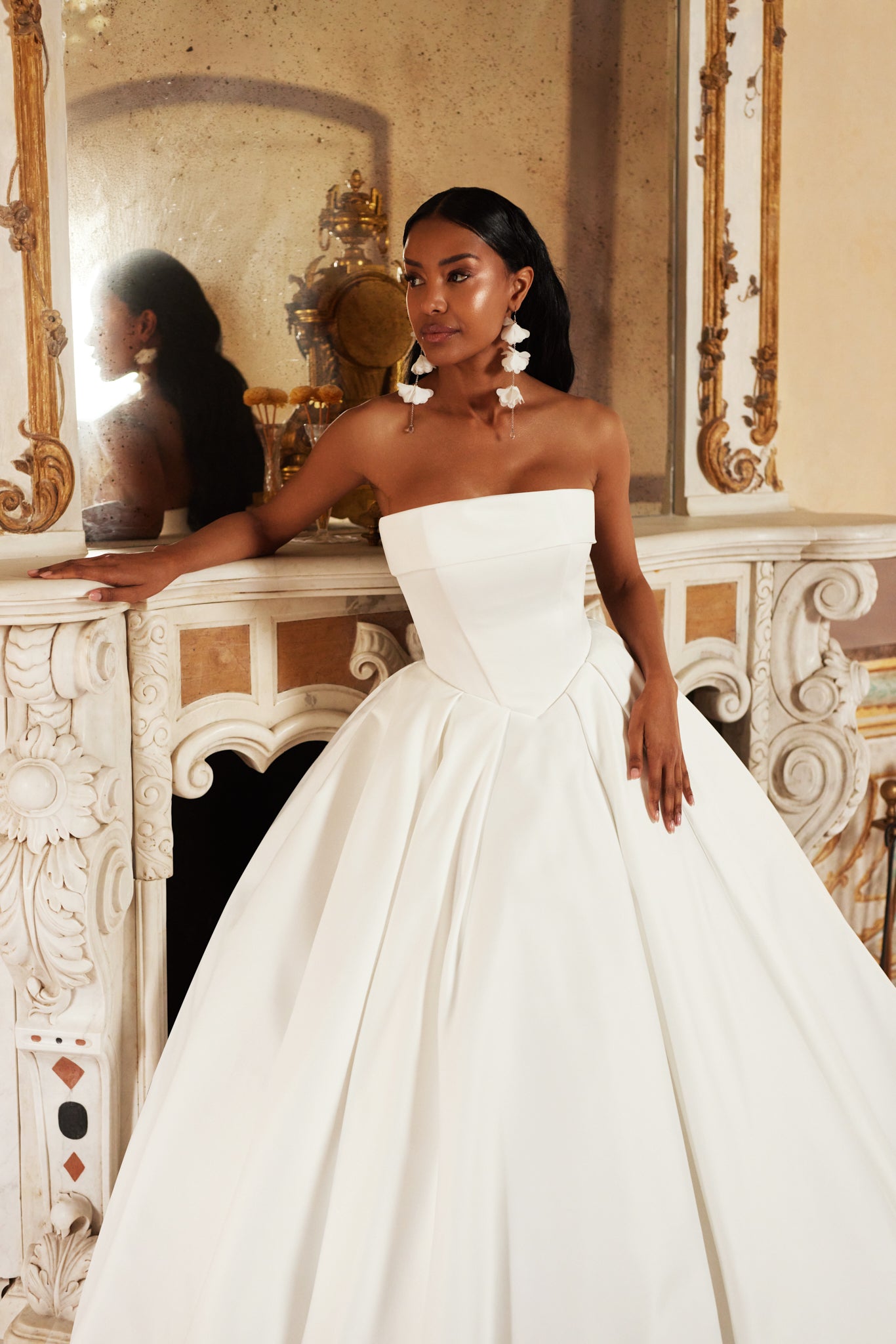 Delphina Princess/Ball Gown Straight across Ivory Wedding dress