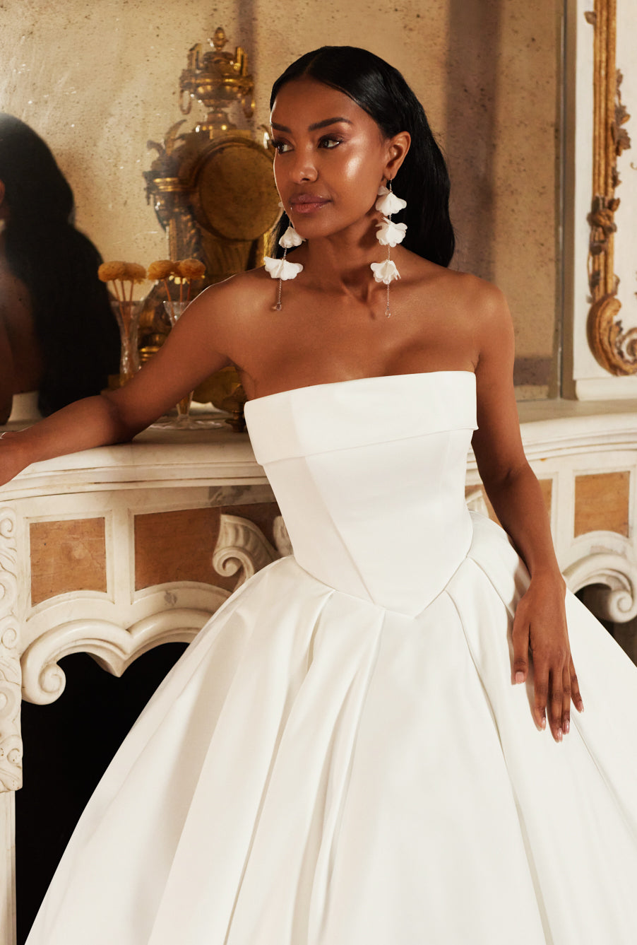 Delphina Princess/Ball Gown Straight across Ivory Wedding dress