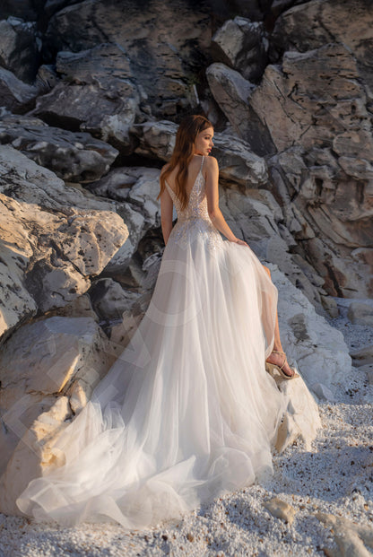 Penellopia A-line V-neck Ivory Wedding dress