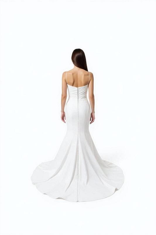 Vestra Trumpet/Mermaid V-neck Milk Wedding dress