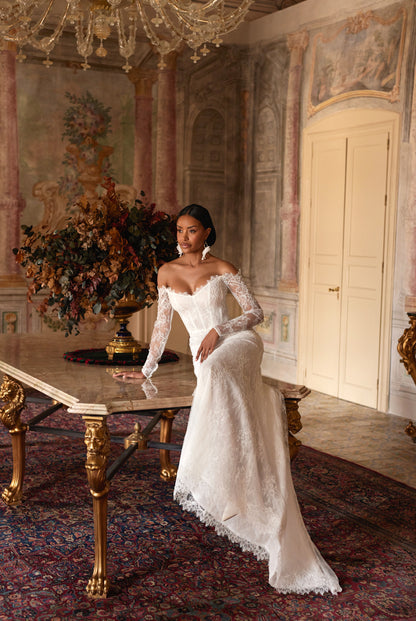 Rain Trumpet/Mermaid Off Shoulder Ivory Wedding dress