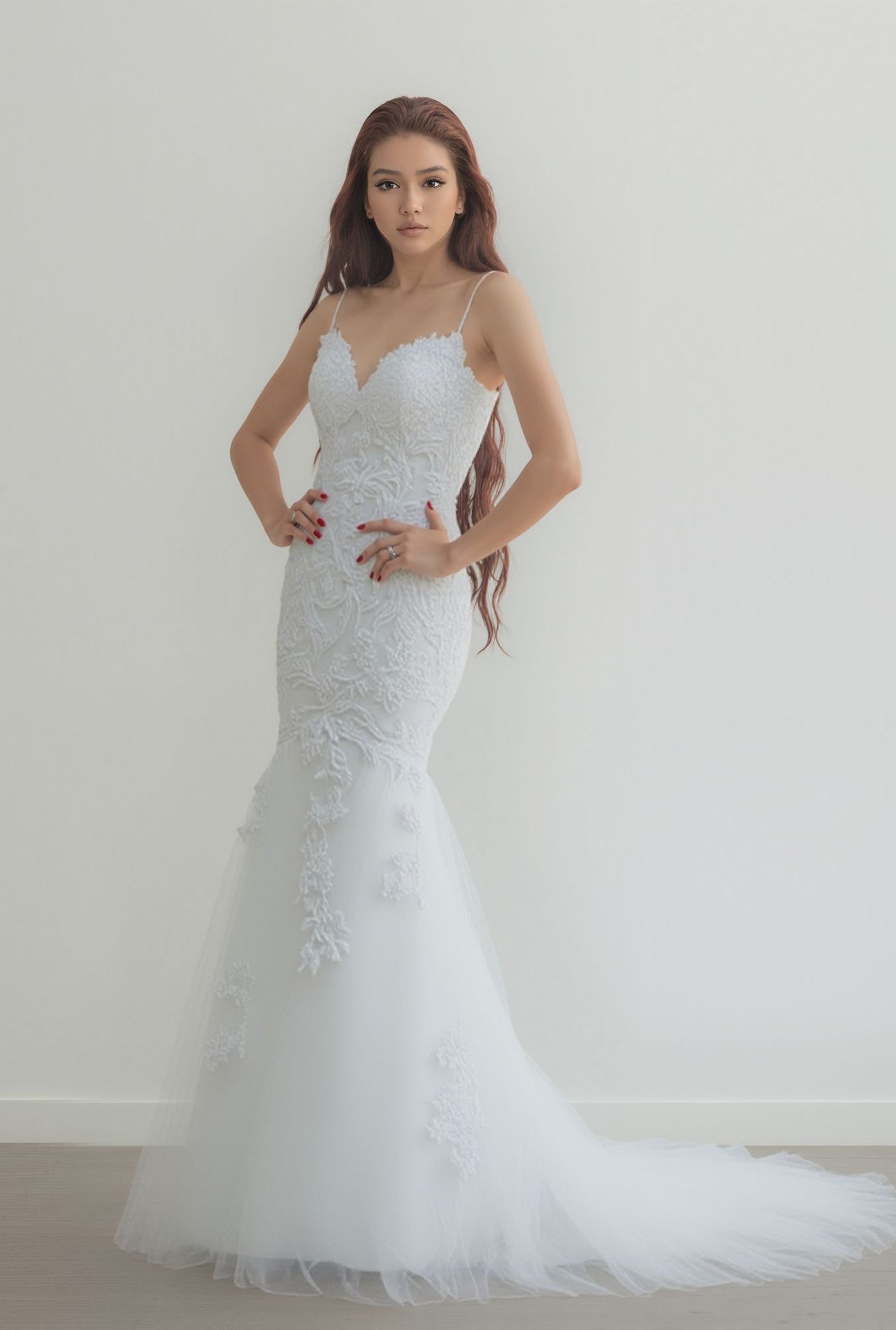 Sylva Trumpet/Mermaid Sweetheart Milk Wedding dress