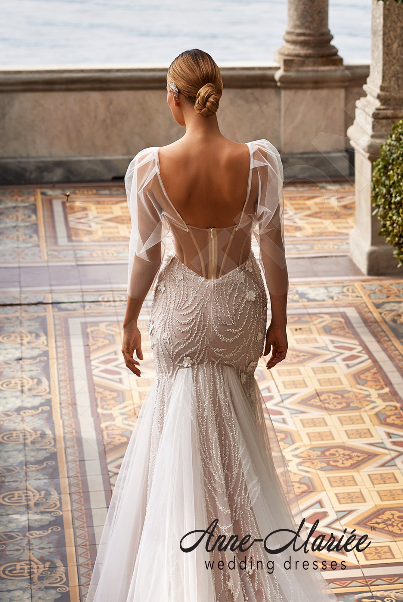 Tullia Trumpet/Mermaid Sweetheart Milk/Nude Wedding dress