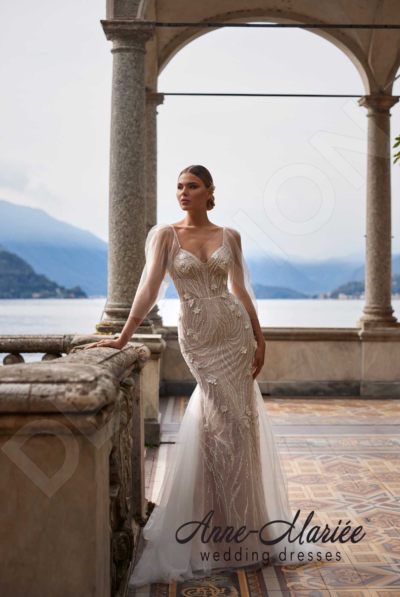 Tullia Trumpet/Mermaid Sweetheart Milk/Nude Wedding dress 5