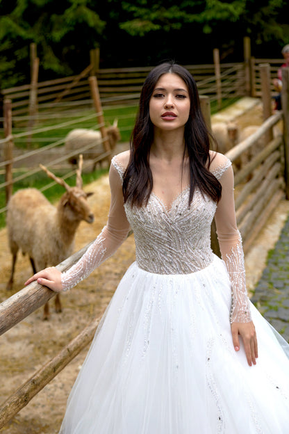 Jelly Princess/Ball Gown Illusion Milk/Nude Wedding dress