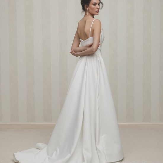 Medina A-line V-neck Milk Wedding dress