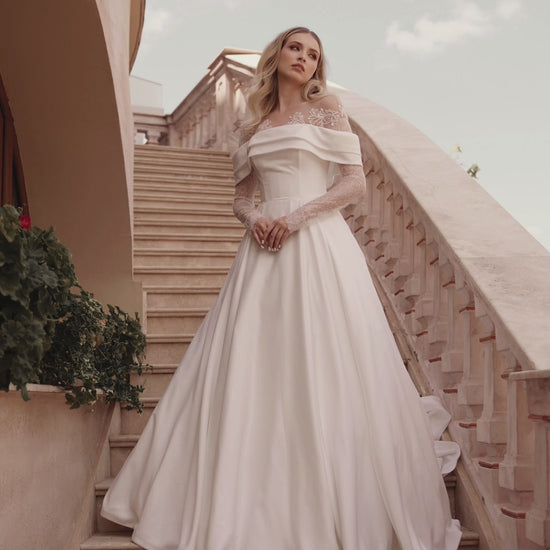 Ramina A-line Illusion Ivory Wedding dress