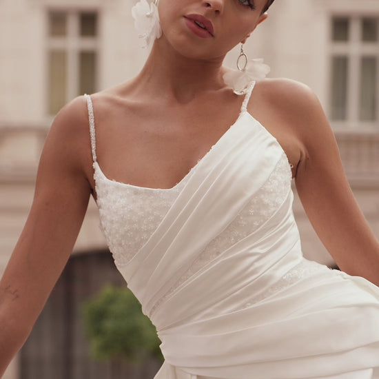 Polianna A-line V-neck Ivory Wedding dress