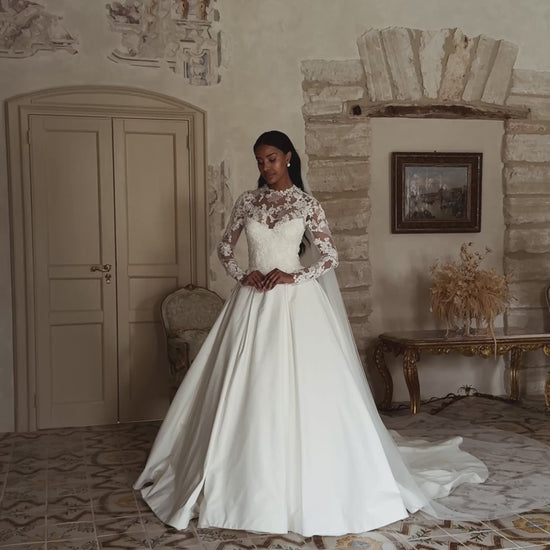 Evridica Princess/Ball Gown Illusion Ivory Wedding dress