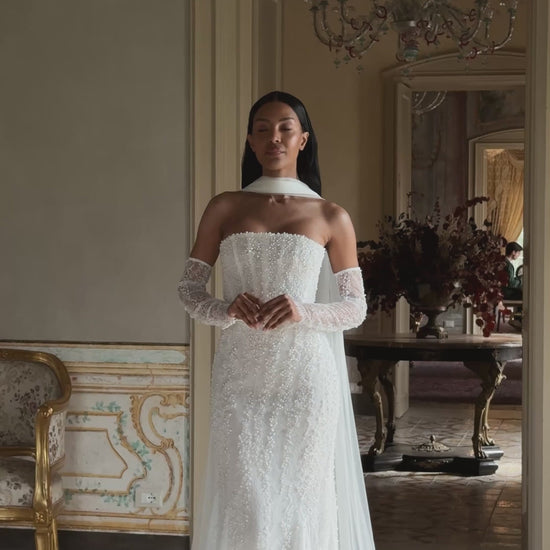 Miraya Two in one Straight across Ivory Wedding dress