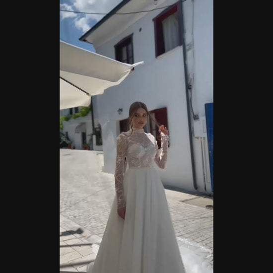Soul A-line High neck Ivory Wedding dress