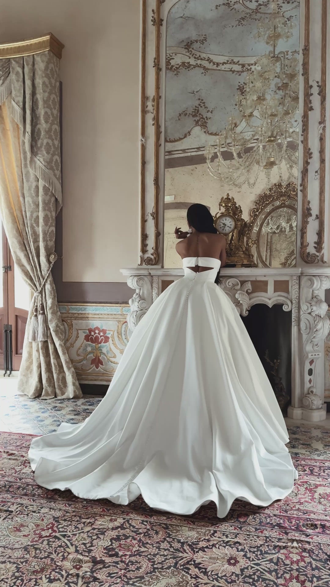 Delphina Princess/Ball Gown Straight across Ivory Wedding dress video