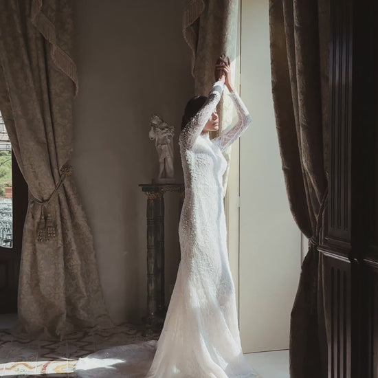 Eloven Two in one High neck Ivory Wedding dress