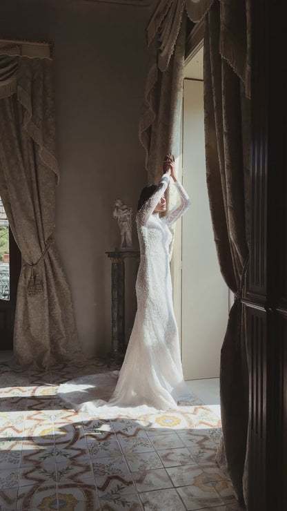 Eloven Two in one High neck Ivory Wedding dress