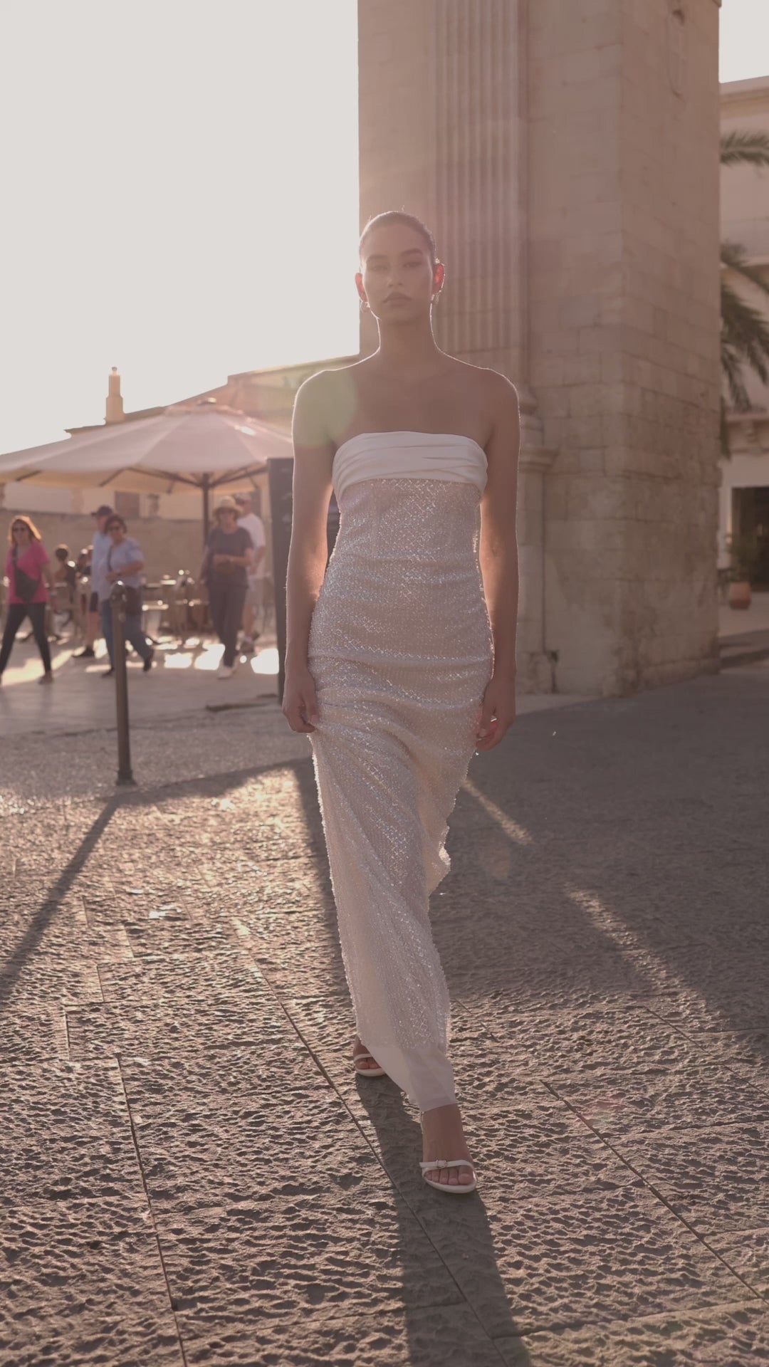 Solla Trumpet/Mermaid Straight across Milk Wedding dress
