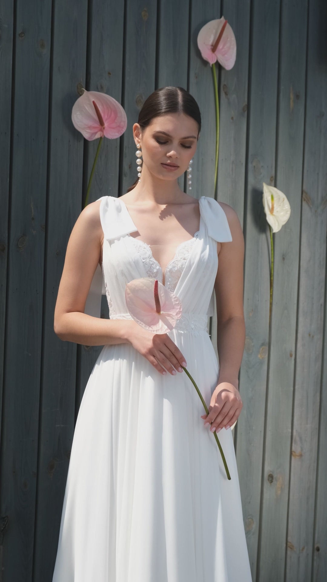 Kavili A-line V-neck Off White Wedding dress video