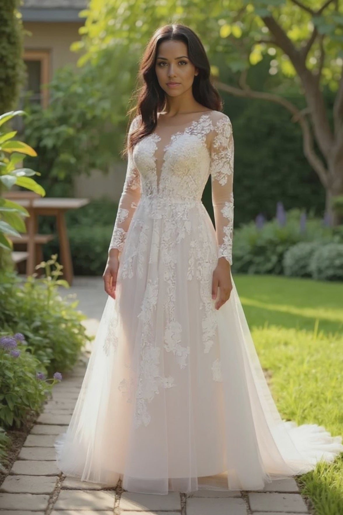 Noirique A-line Illusion Milk Wedding dress video