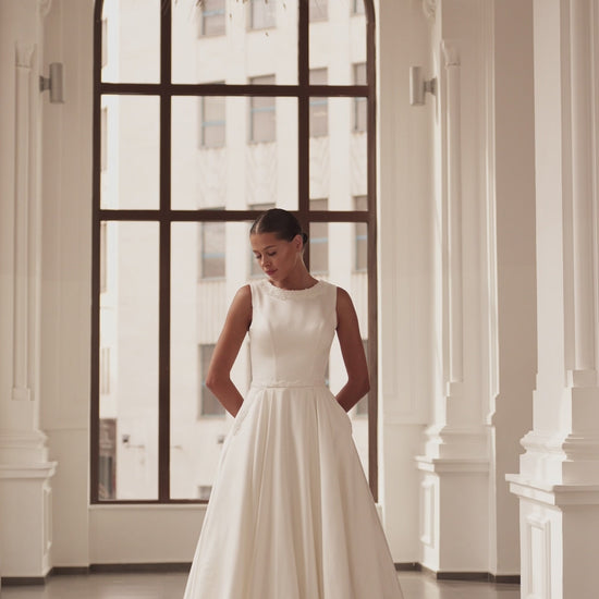 Agnes A-line Scoop Ivory Wedding dress