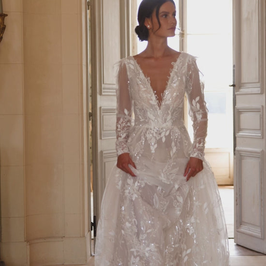 Marien A-line Illusion Milk Wedding dress