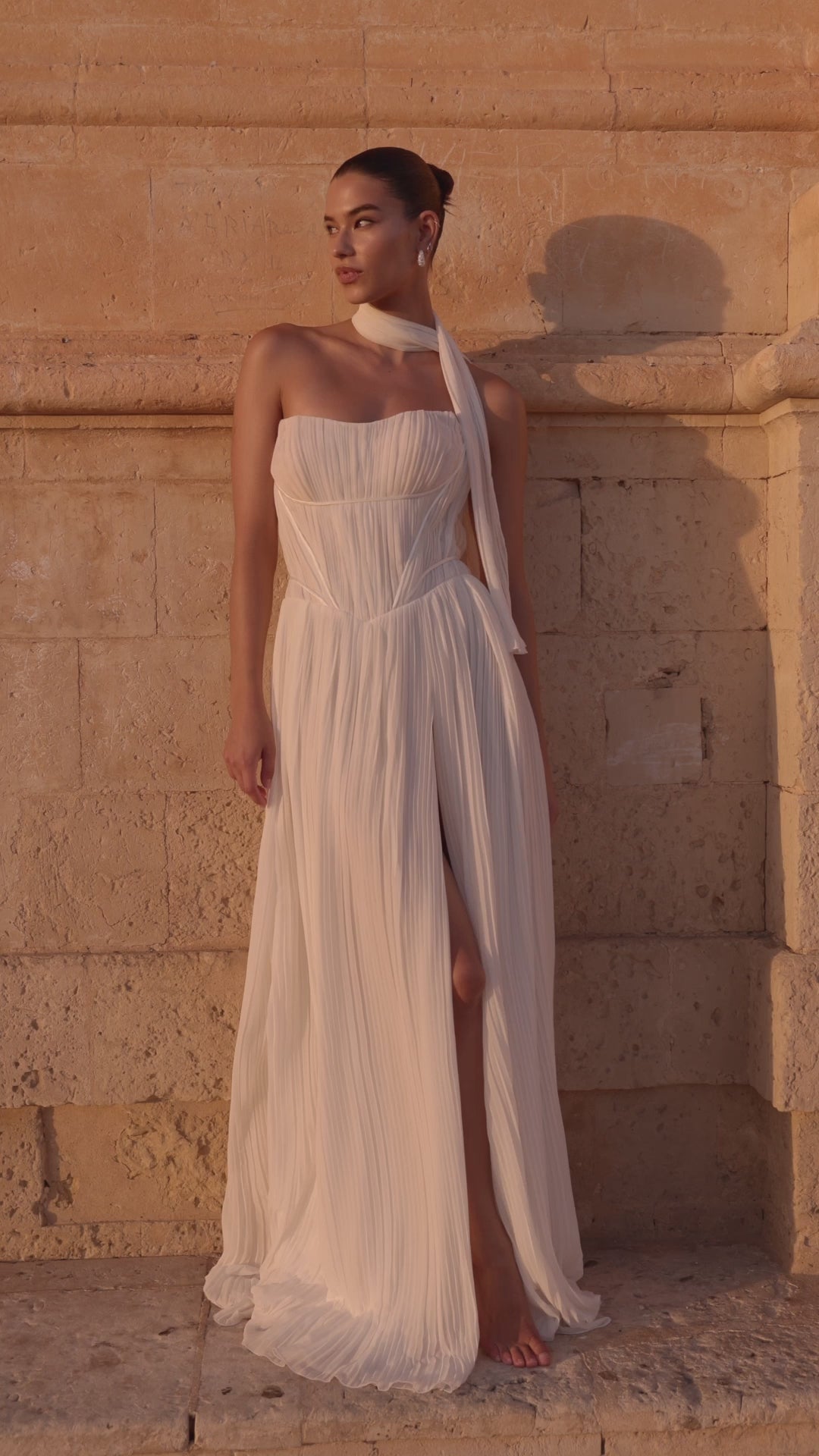 Marlou A-line Straight across Milk Wedding dress