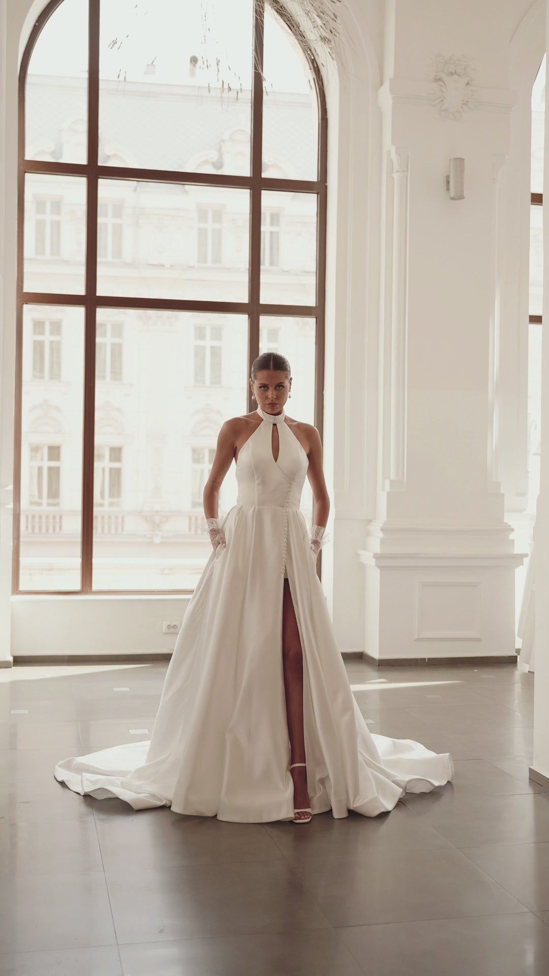Zarina A-line Halter Ivory Wedding dress