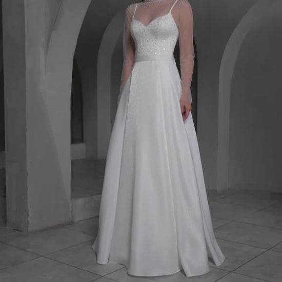 Darine A-line Sweetheart Milk Wedding dress