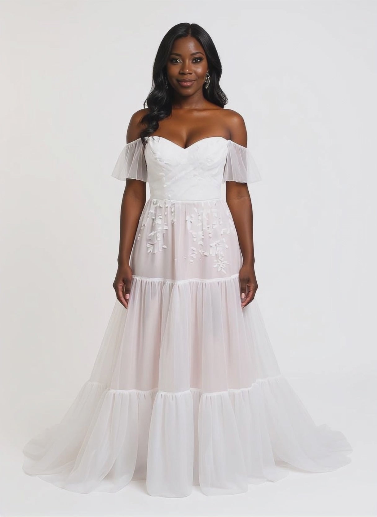 Eirlys A-line Off-shoulder/Drop shoulders Milk Wedding dress video