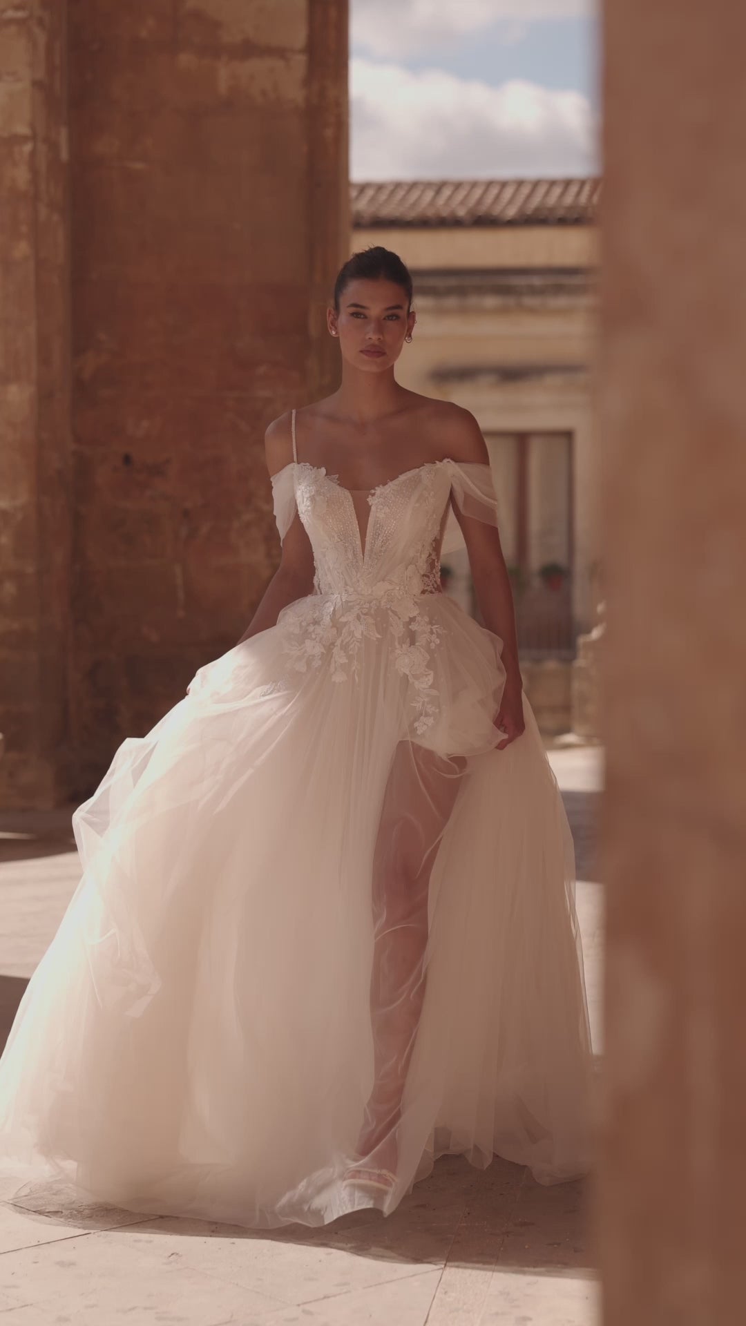 Adita A-line Illusion Milk Wedding dress video