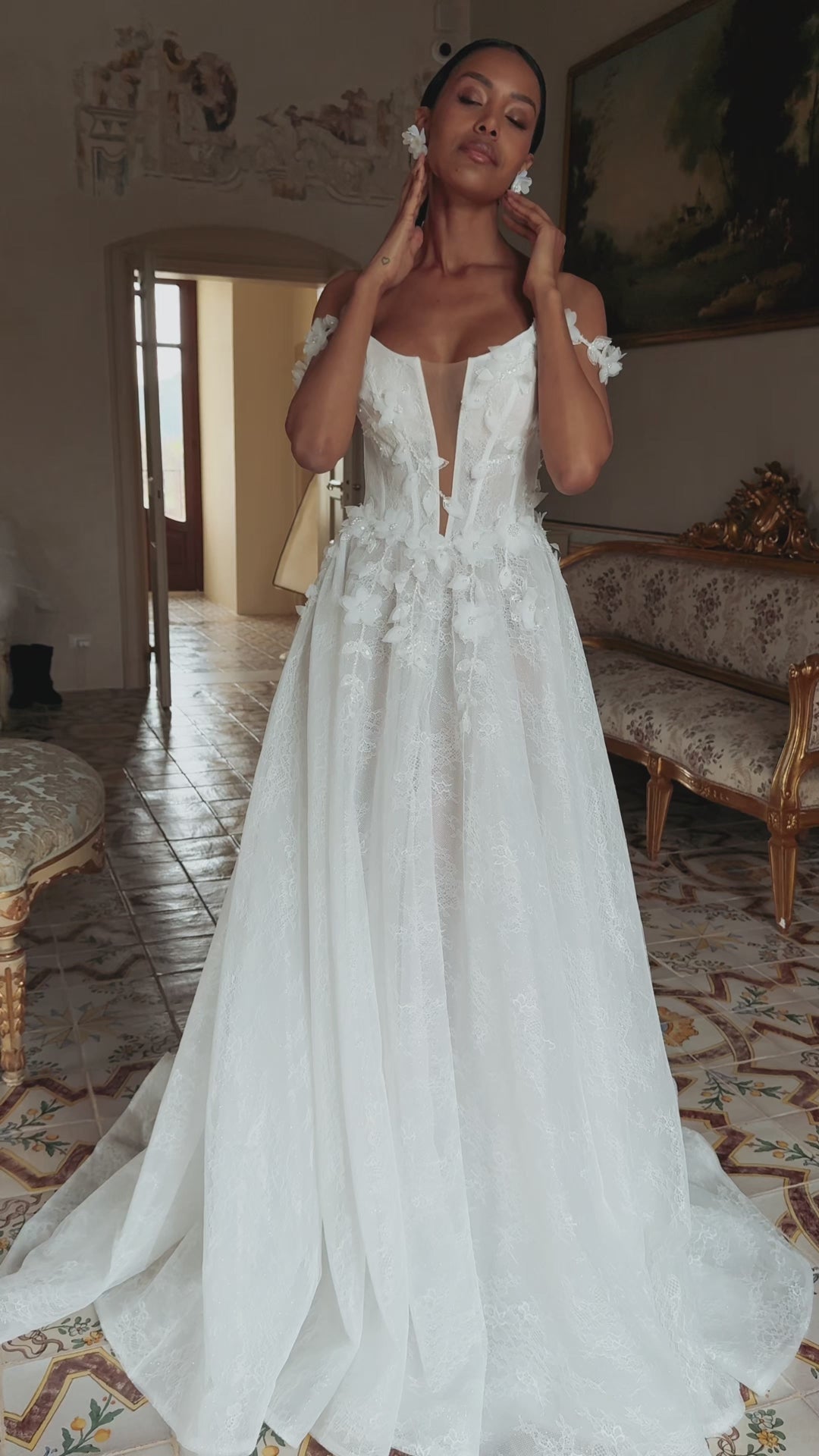 Nymph A-line Scoop Ivory Wedding dress video