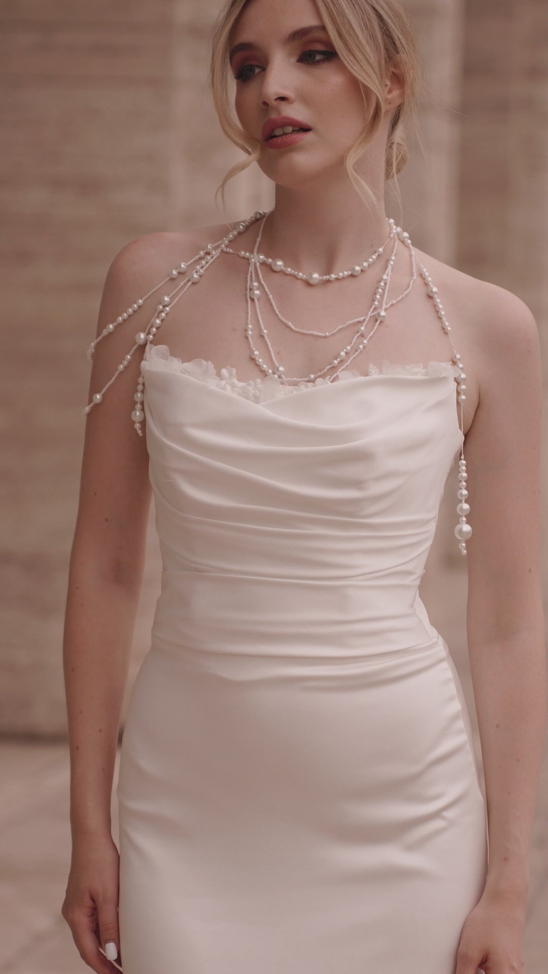 Carter Trumpet/Mermaid Straight across Ivory Wedding dress video