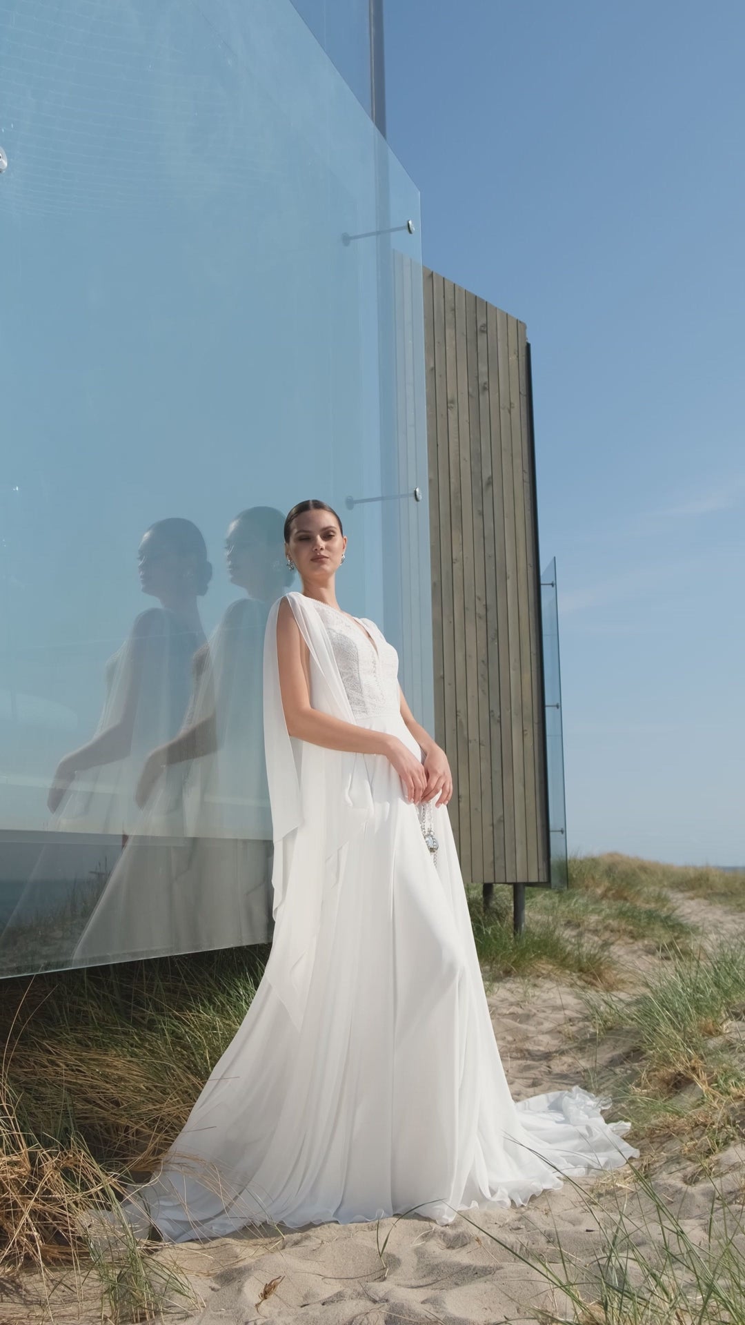 Rumari A-line V-neck Off White Wedding dress video