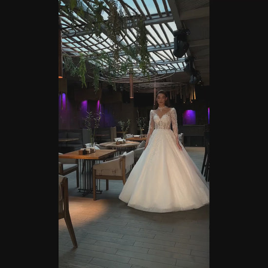 Samantha A-line Jewel Ivory Wedding dress
