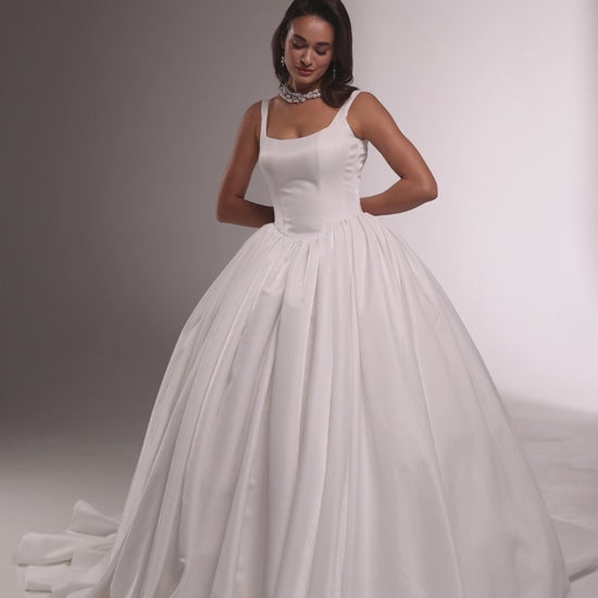 Carlson Princess/Ball Gown Square Milk Wedding dress
