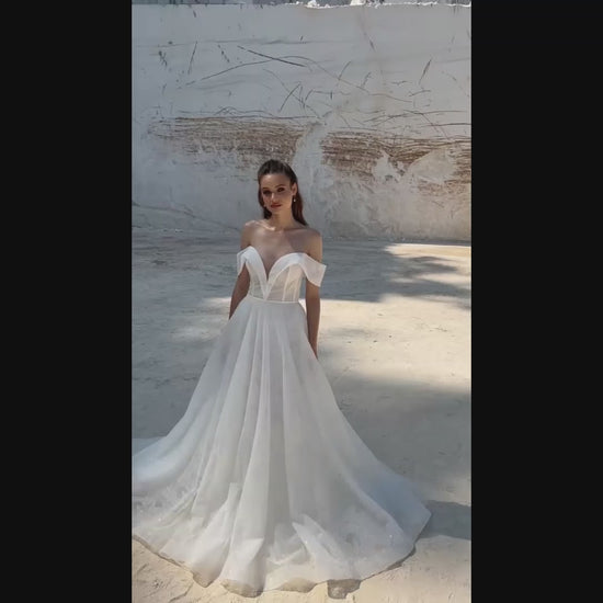 Gemma A-line Off-shoulder Ivory Wedding dress