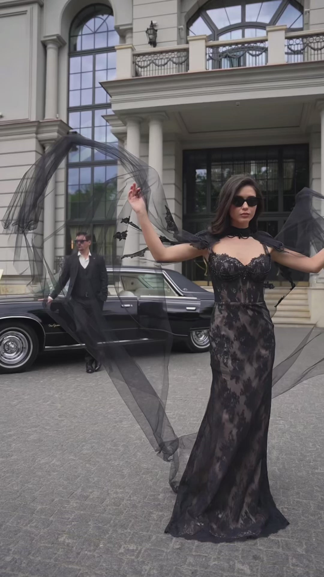 Becky Two in One Sweetheart Black/Nude Wedding dress video