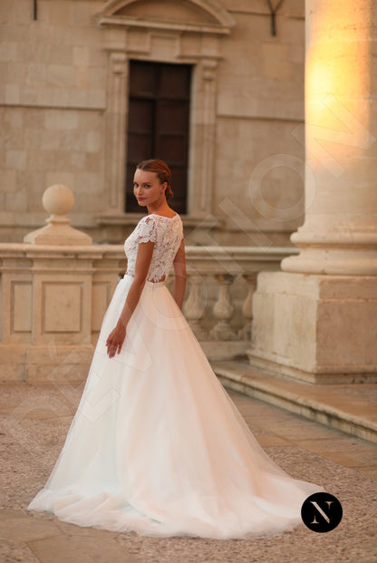 Aline A-line Boat Ivory Wedding dress 6