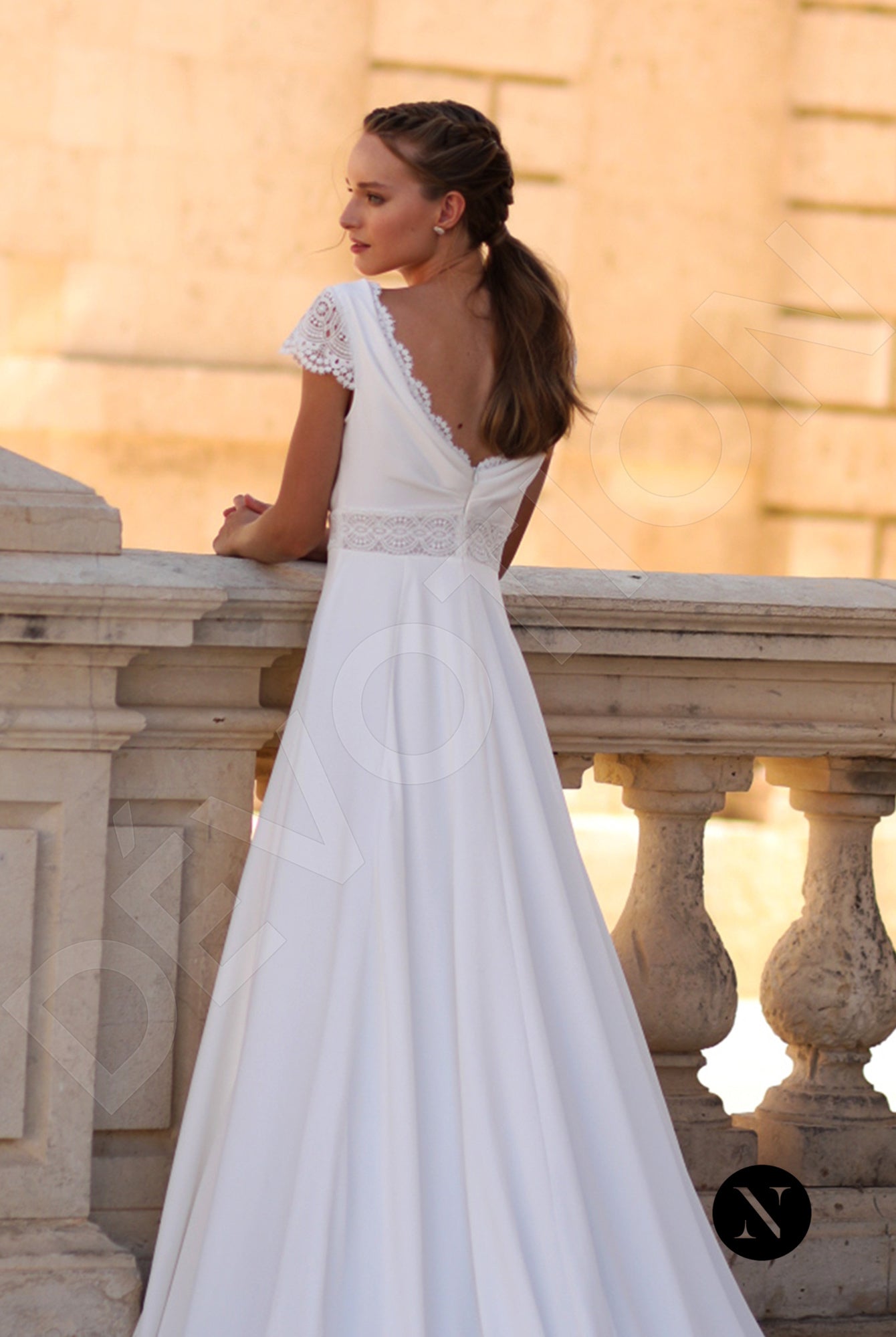 Colin A-line Deep V-neck Ivory Wedding dress