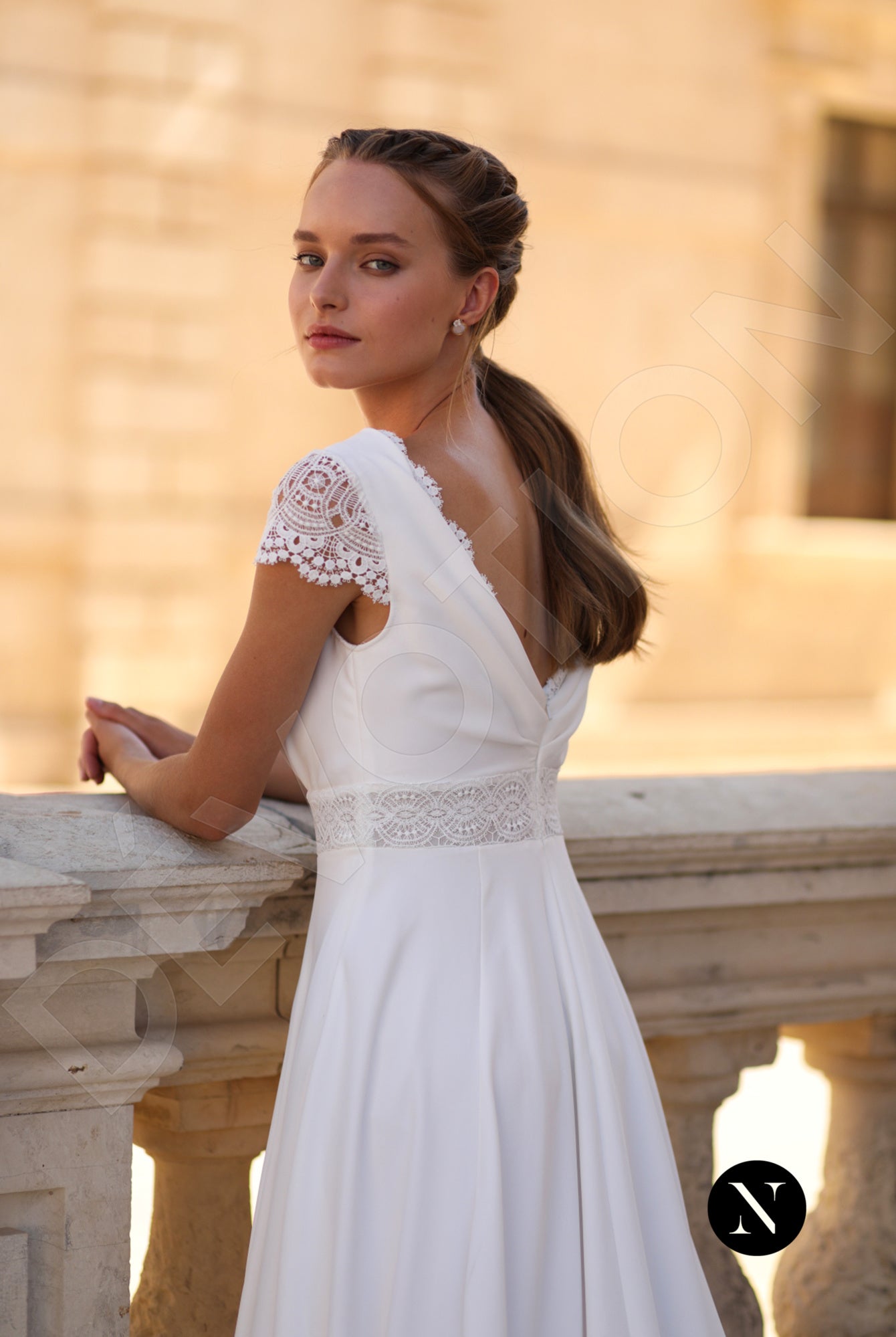 Colin A-line Deep V-neck Ivory Wedding dress
