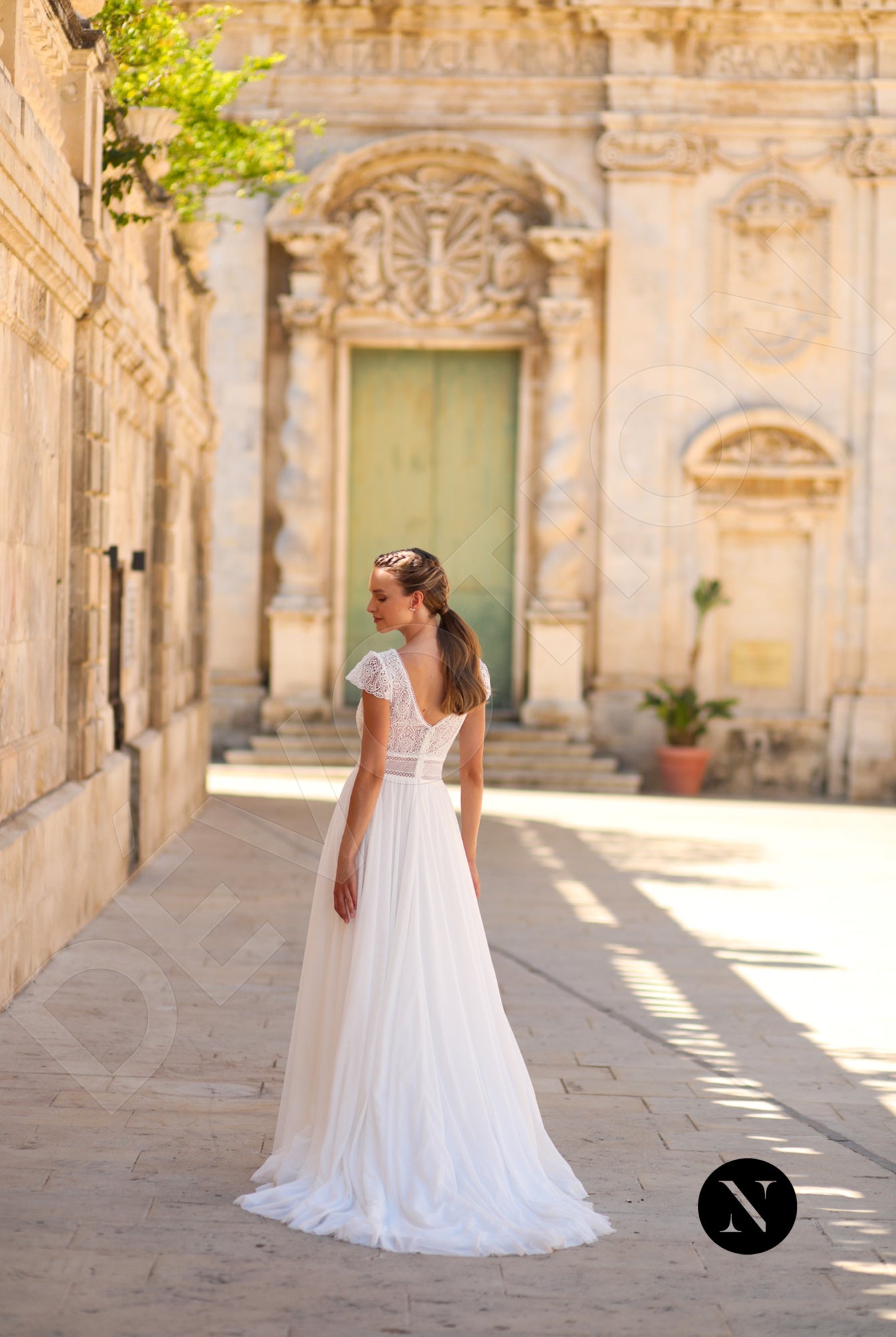 Cora A-line V-neck Ivory Wedding dress