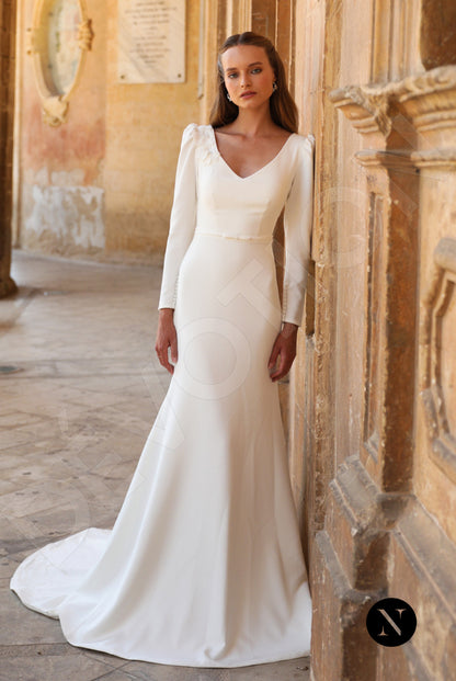 Dona Trumpet/Mermaid V-neck Ivory Wedding dress Front