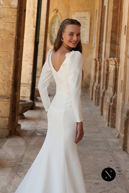 Dona Trumpet/Mermaid V-neck Ivory Wedding dress 3