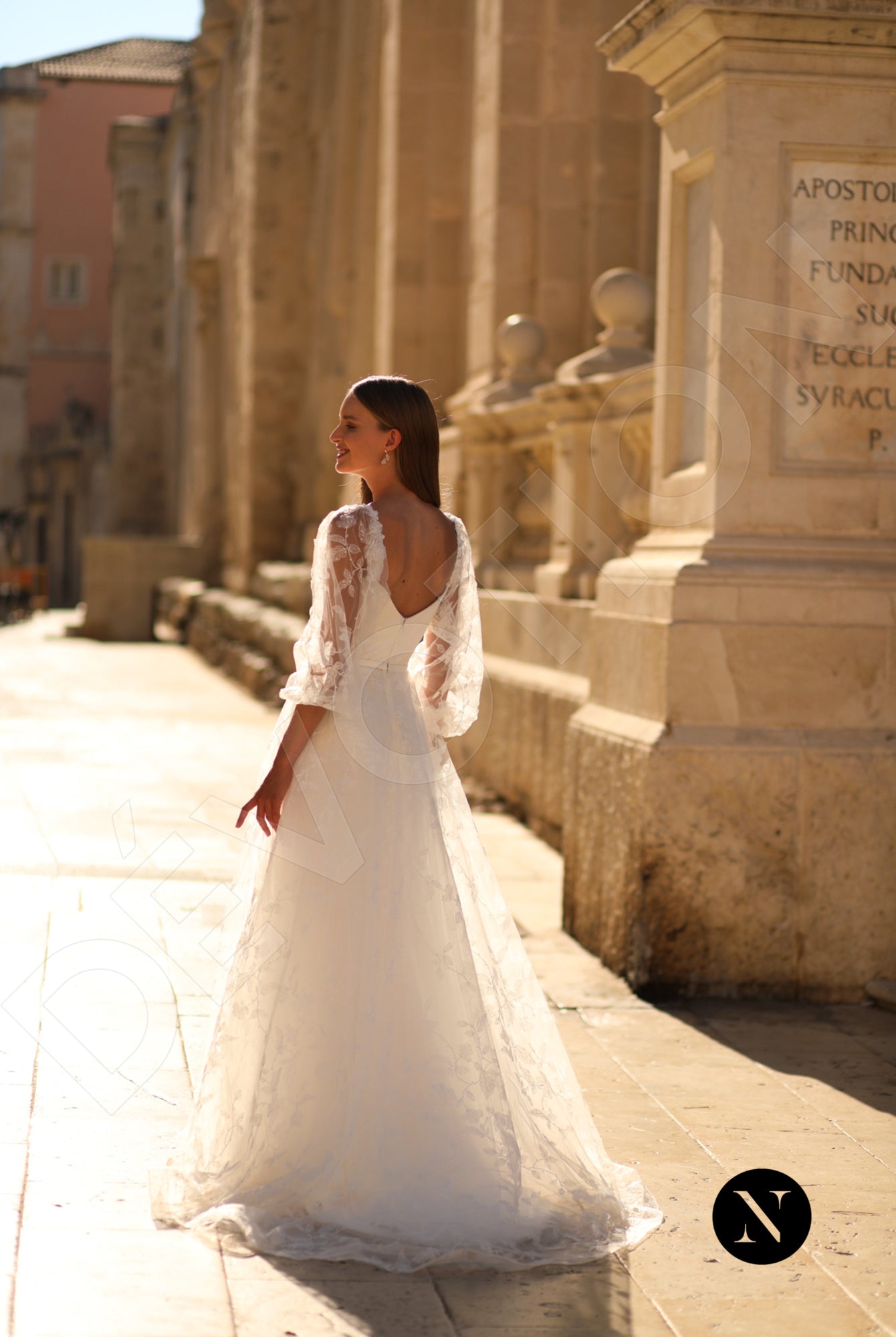 Fibi A-line Square Ivory Wedding dress